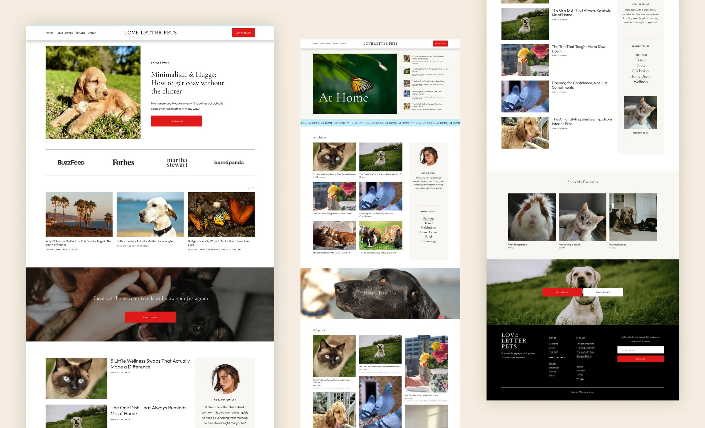 Squarespace website for a blogger