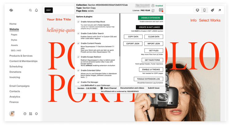 How To Copy Sections and Pages Between Squarespace Sites — Applet Studio