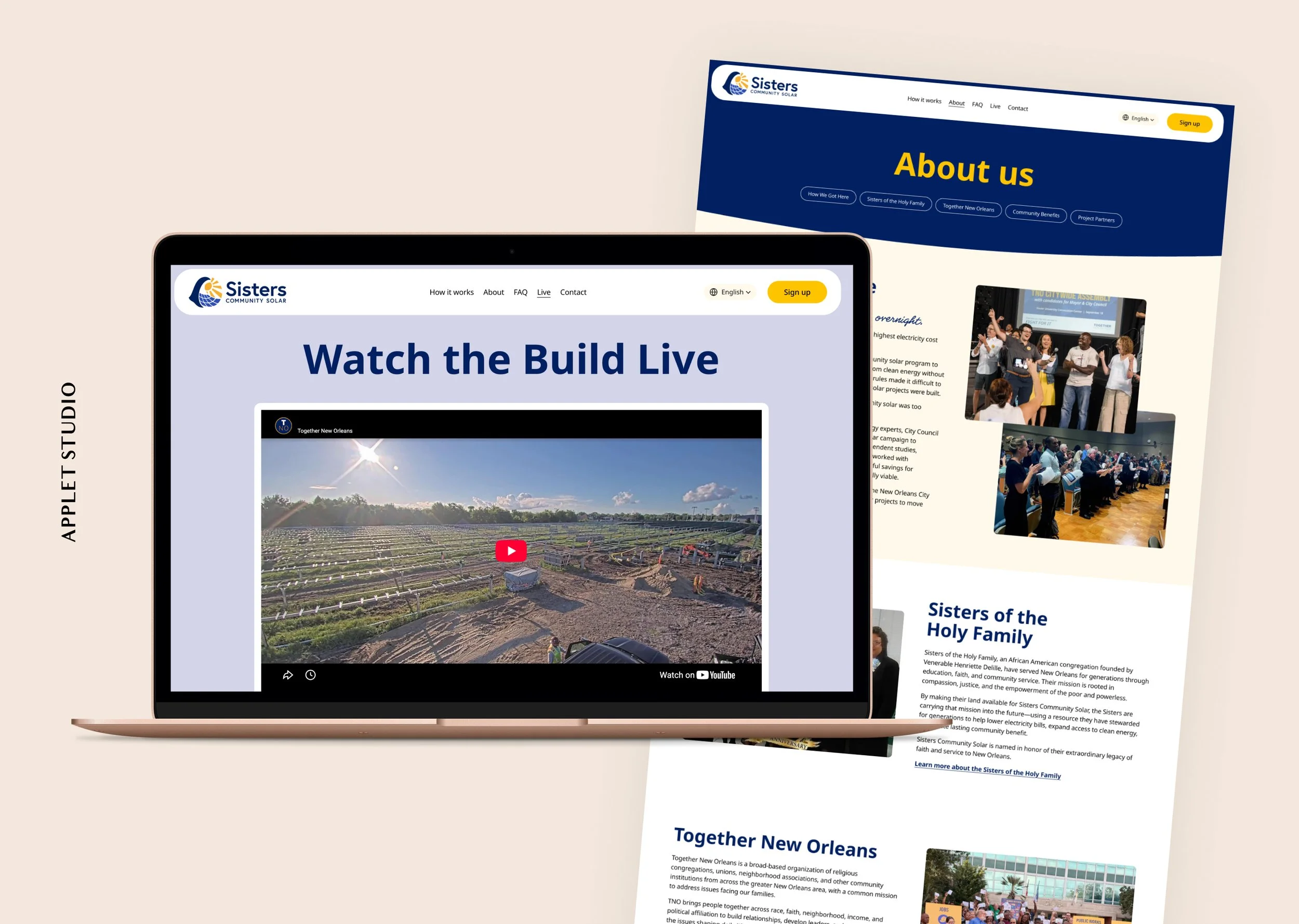 Squarespace website for community solar project