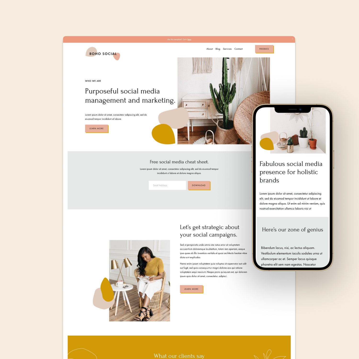 Boho Social – Squarespace 7.1 Fluid Engine