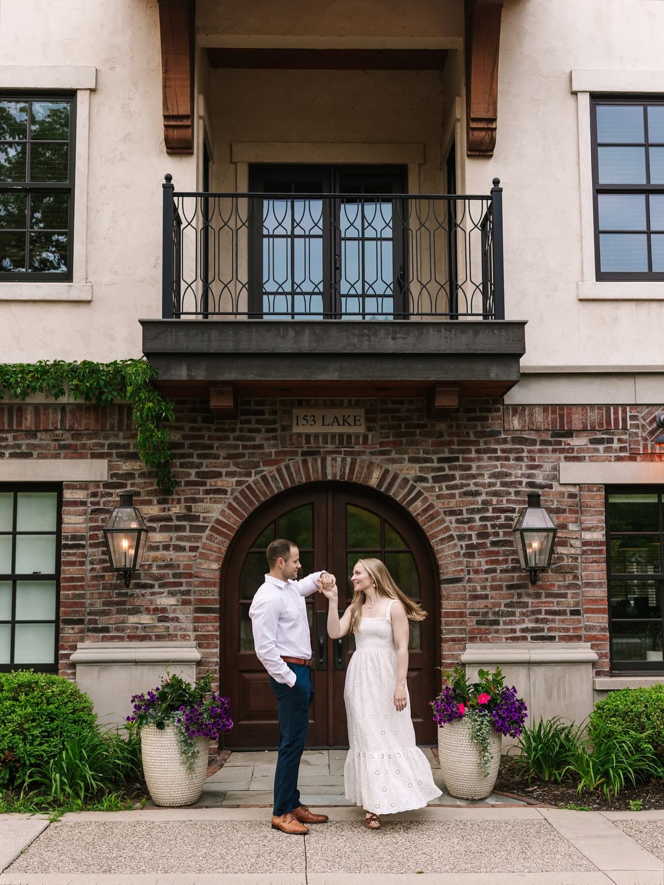 Hanna + Taylor spend a lot of time on dates in Wayzata, so we decided to take their engagement photos in town. I love when I get to incorporate special details into my sessions! Can&rsquo;t wait for their big day this summer at @chanhassendt 💍