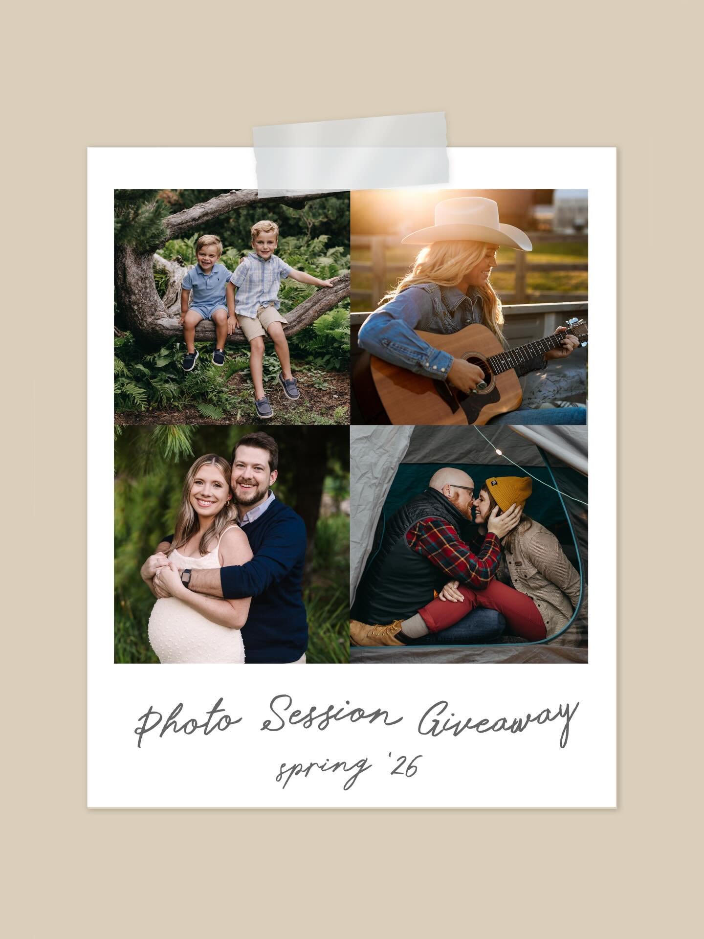Win a One-Hour Photo Session! 📸 

TO ENTER: 
&bull; Like &amp; share this post 
&bull; Comment with what type of session you&rsquo;d like 
&bull; If you&rsquo;re entering on behalf of someone else, please tag them in your comment!

Winner will be ch