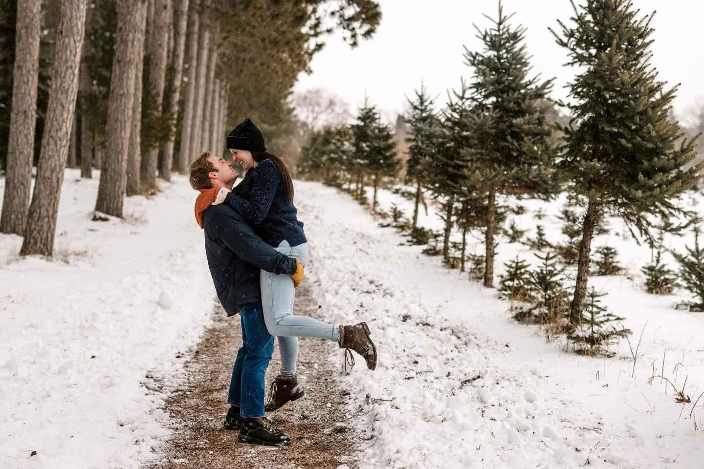 Mel + Sam ❄️ 
Can&rsquo;t wait til their big day at @creeksidefarmwedevents this fall!