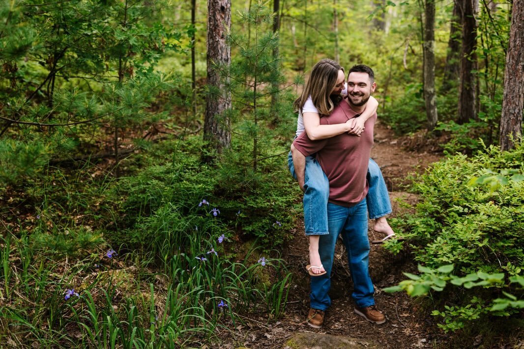 Pines, waterfalls, cliffs, and cotton candy skies make for a great session ❤️ can&rsquo;t wait for Leslie + Sam&rsquo;s wedding at @trellis.weddings this fall!