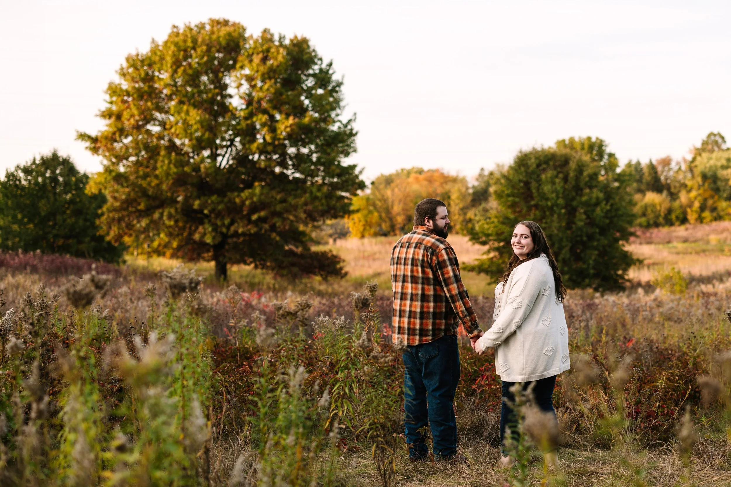 Amanda + Kirk 🍁 had a blast with these two, who tolerated fall clothing in an October heatwave!! Can&rsquo;t wait til their big day next year at @erickson_farmstead ❤️