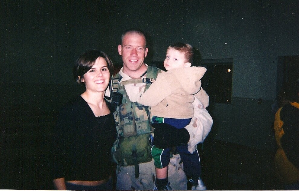 2003 - Brandon, Kelly and their son, Jaden. McChord AFB (now JBLM). Charlie Co. 2nd Battalion, 75th Ranger Regiment.
