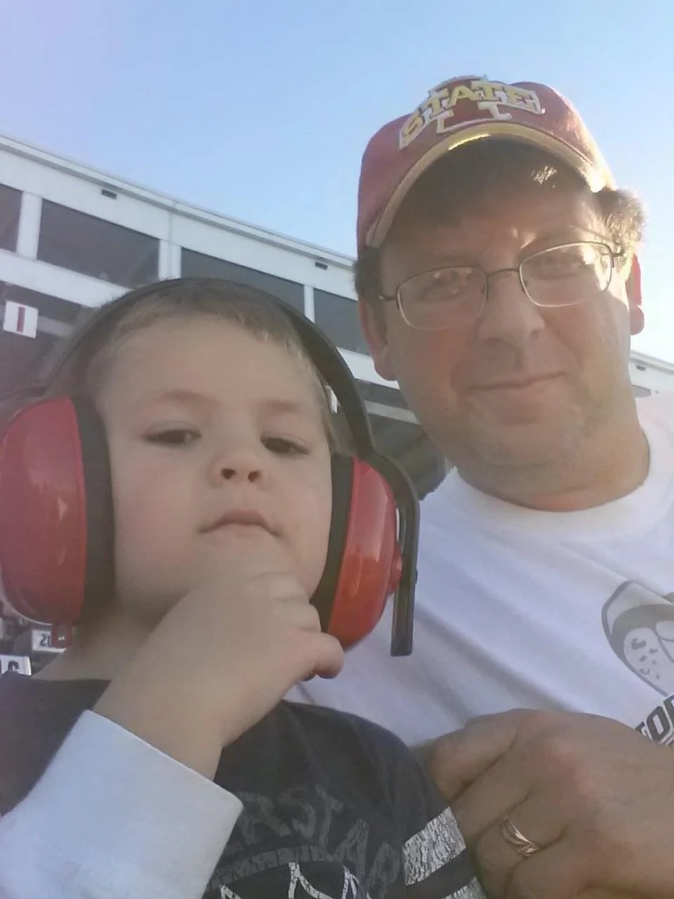 Gary Baker: Cheering for the Cyclones with my grandson.