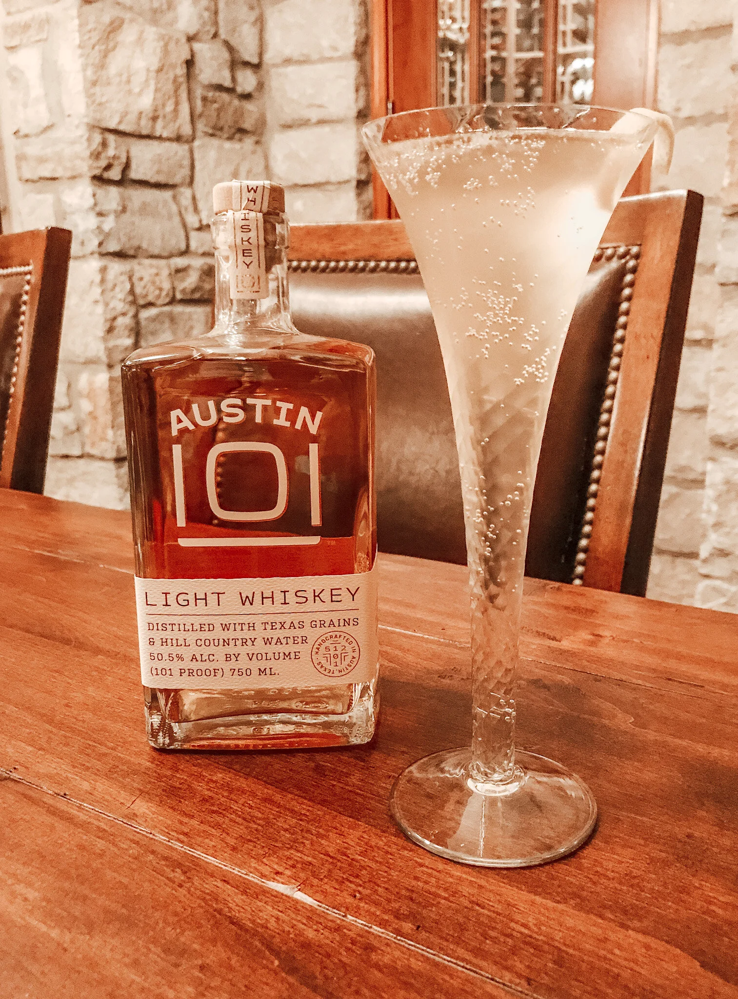 Light cocktail, Austin 75, made with Austin Light Whiskey
