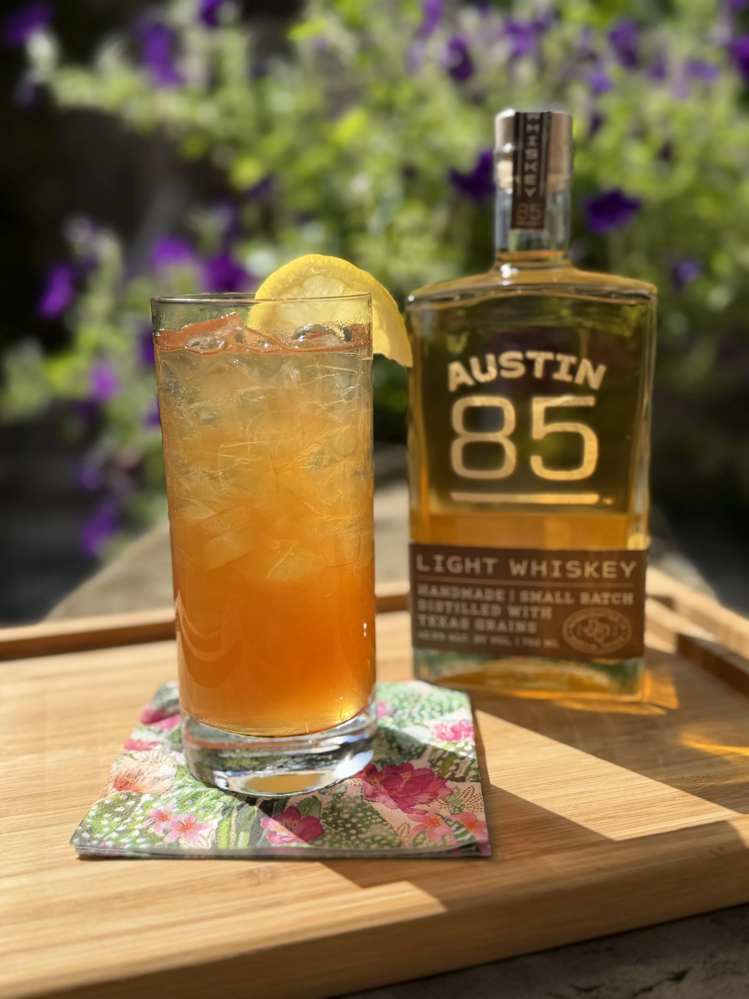 Austin Palmer cocktail with Austin Light Whiskey 85 bottle