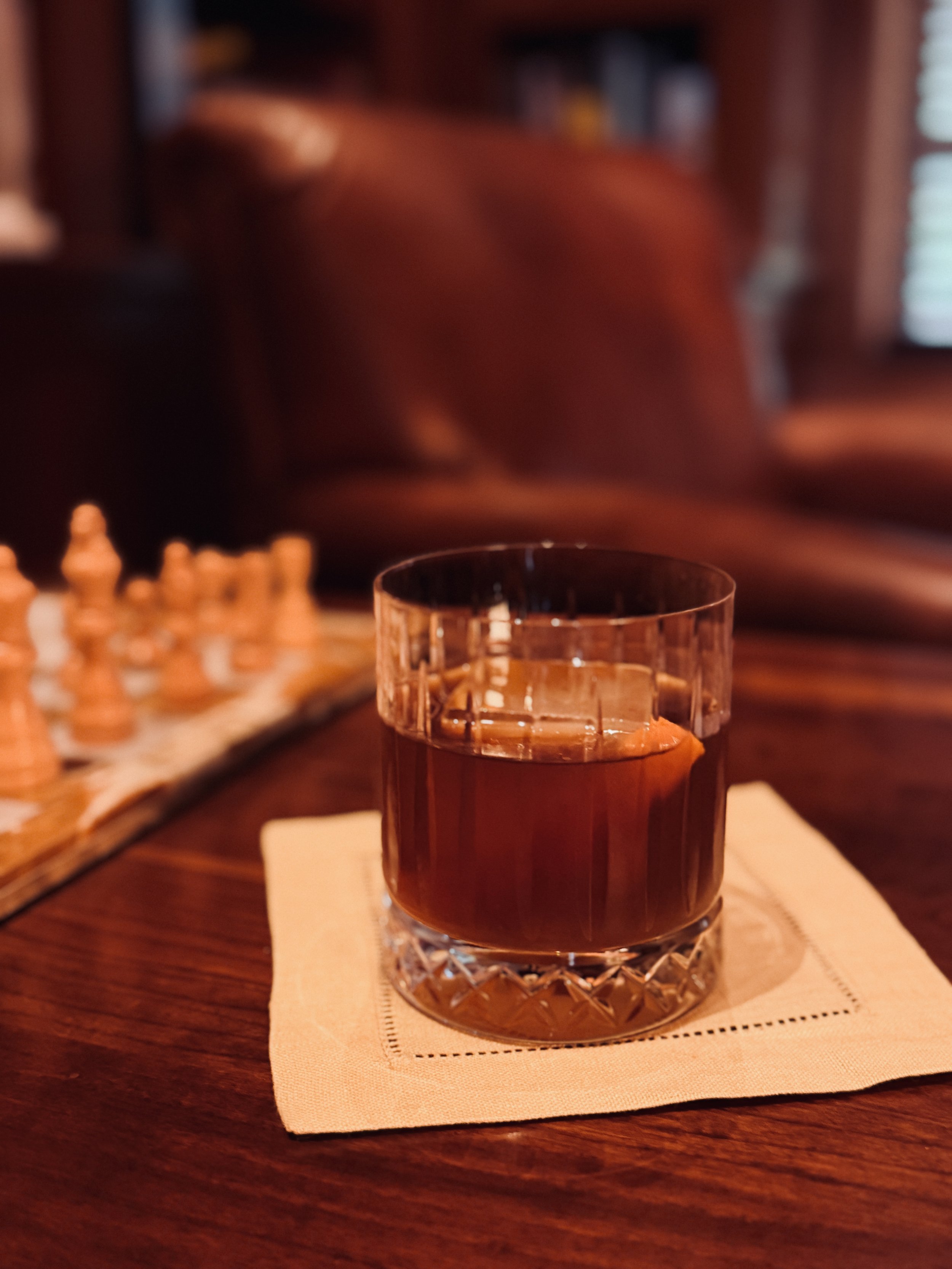 Ginger Snap Old Fashioned made with Austin 111 Rye Light Whiskey