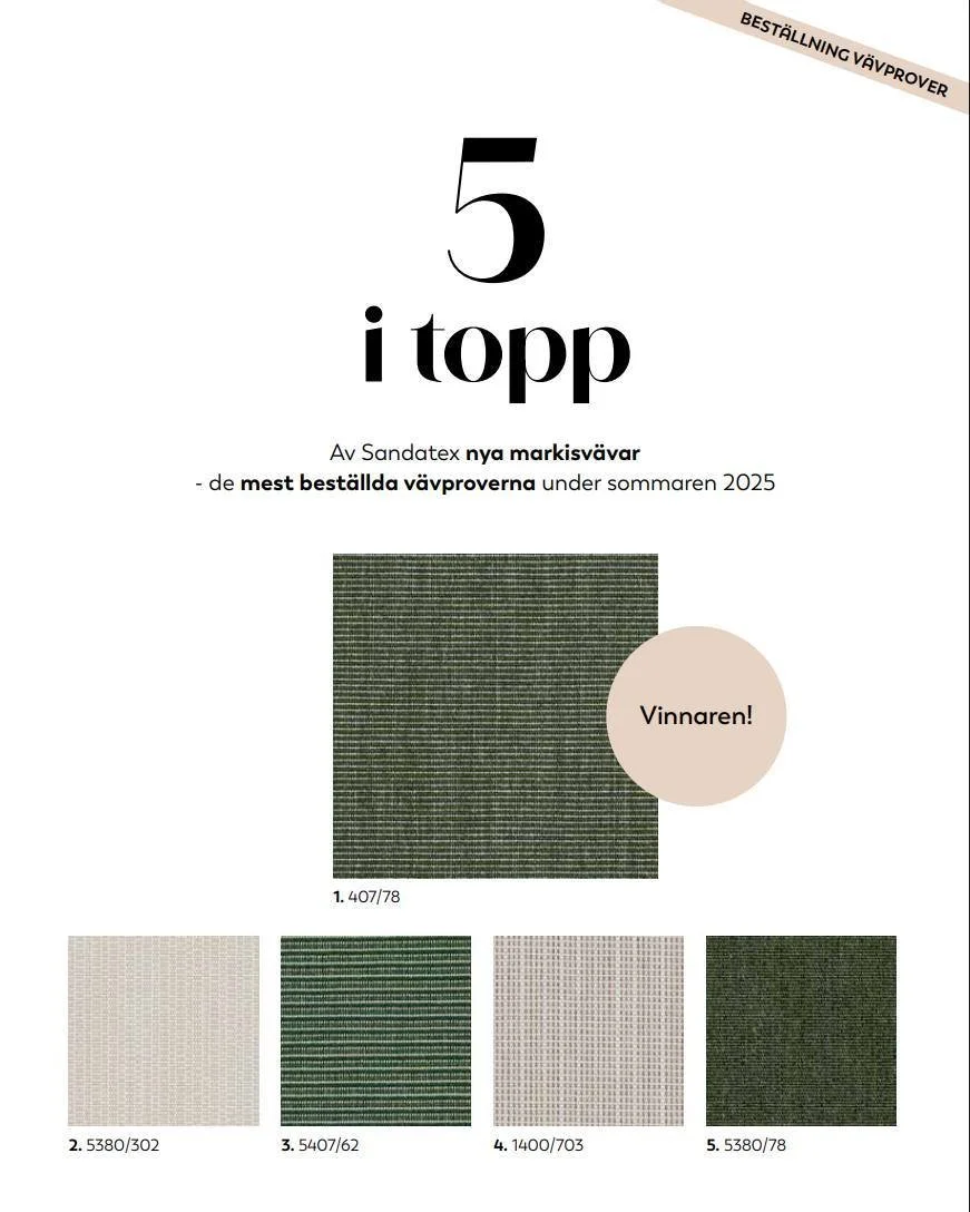 🍂🍁H&ouml;st p&aring; v&auml;g mot vinter☃️❄️

Markiss&auml;songen g&aring;r mot sitt slut och vi kan nu summera och visa vilka av @sandatex.se nyheter i markisskollektionen som b&aring;de har s&aring;lt b&auml;st men &auml;ven klickats hem mest som