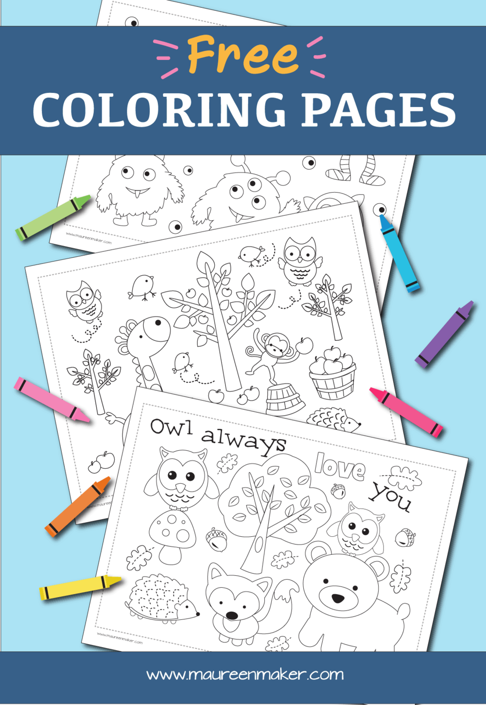 Free Coloring Pages for Kids — Maureen Maker   Surface Pattern ...