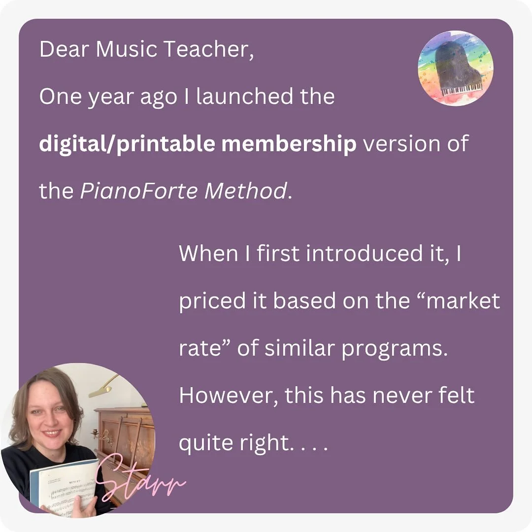 🎹I created the PianoForte method for my students and I use it every single day. All the resources I make are for them and I LOVE the powerful way it teaches music. When I launched the PRINTABLE version of the method, I priced it similarly to other p