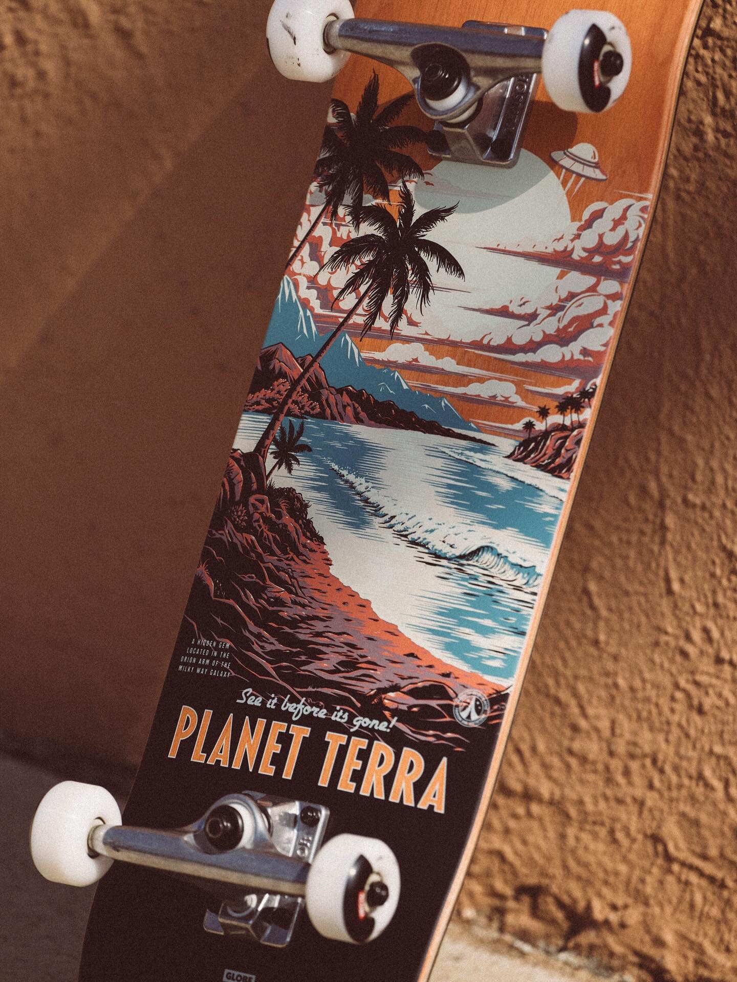 &ldquo;G1 Visitation&rdquo; for Globe Skateboards

Beach scenes, sunsets, alien arrival, you&rsquo;re welcome. New board just dropped for @globebrand_skateboards and it&rsquo;s tropical as hell. Visit Terra Bay while it&rsquo;s still here ☀️🌊🏝️🛸

