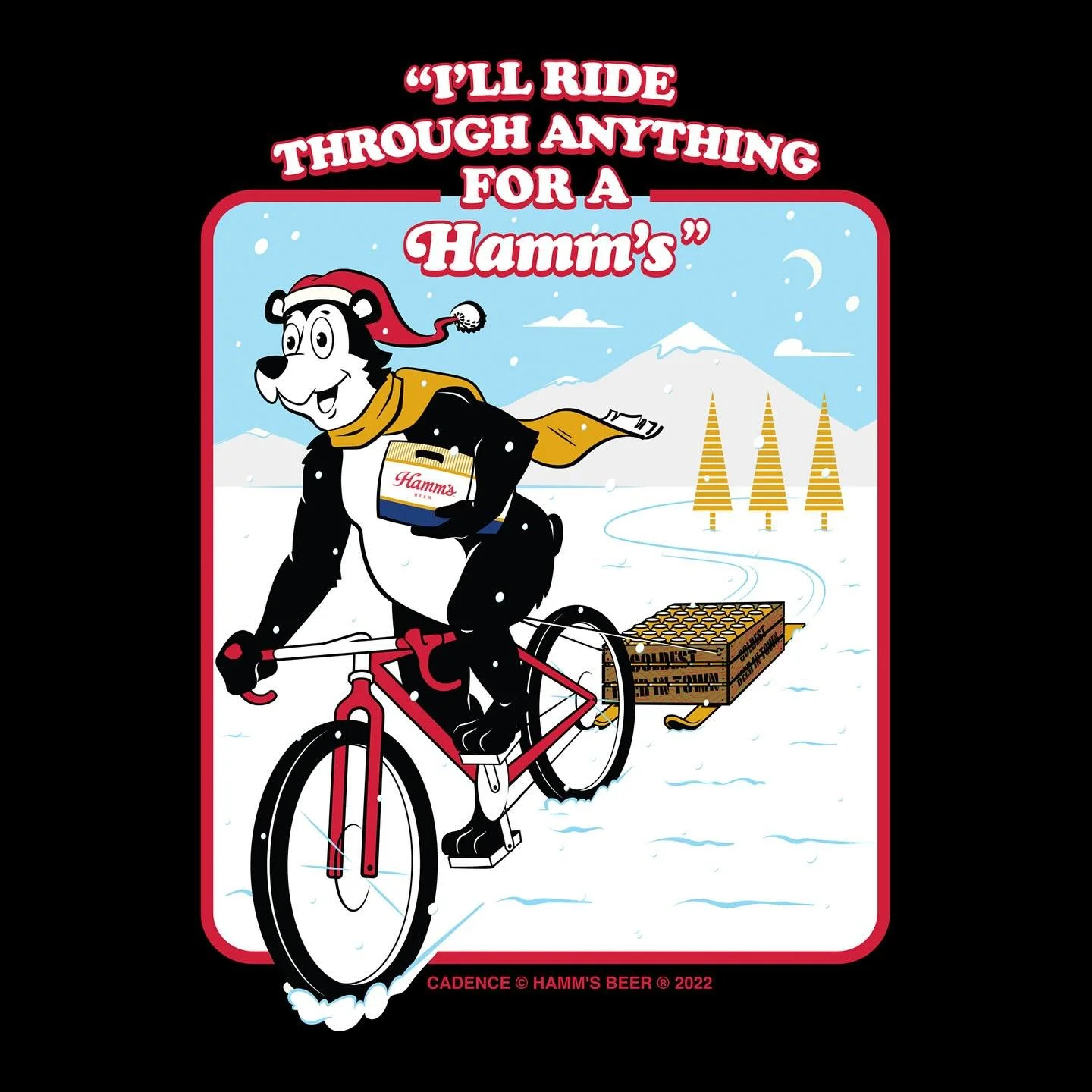 Hamm&rsquo;s Beer (II) for Cadence Collection

(Circa 2022)

Enjoyed working with the crew @cadencecollection and @hammsthebeer helping develop their winter beer themed gear. Fun take on the classic #hamms bear character.

Bears, bikes, beers and bli