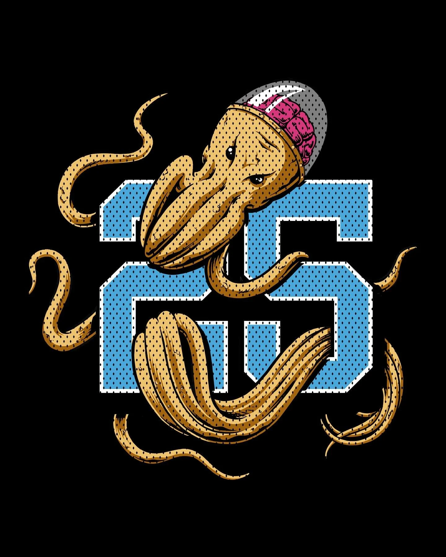 Graphic 3/5 - Athletic themed design w/ Stanley (the events octopus mascot) for @comicconla. Sharing a look at the concept sketches as well.
.
#illustration #graphicdesign #appareldesign #art #lacomiccon2025 #octopus