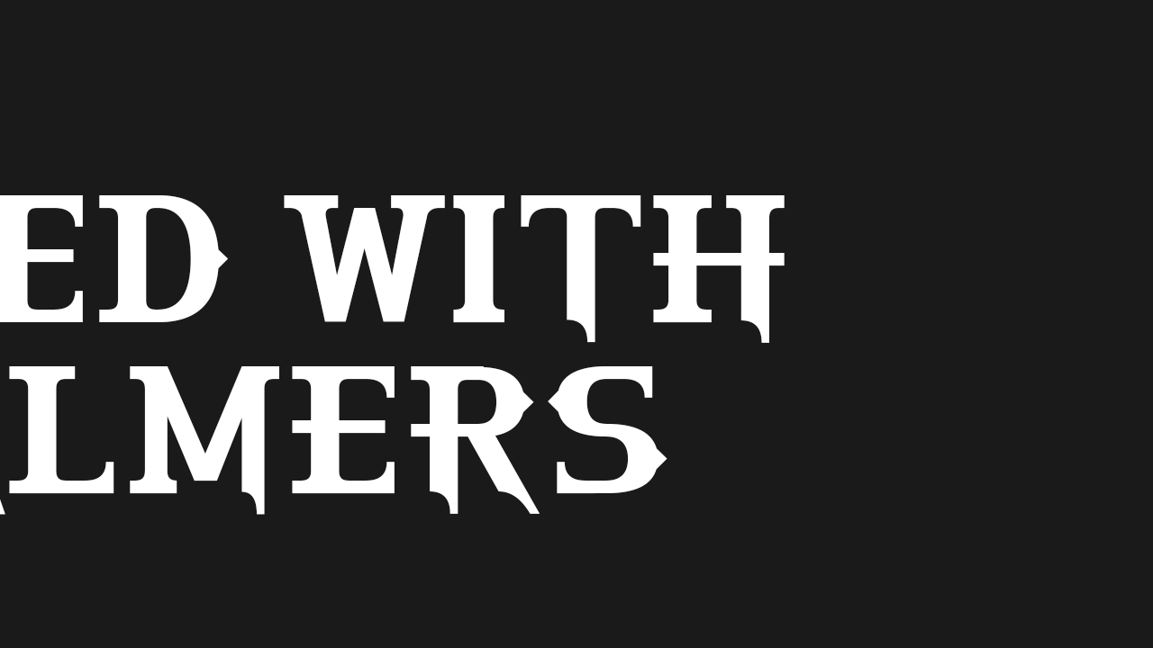 Black background with the text 'Raised with Slammers' written in large white letters, with some distortion and overlapping of the letters.