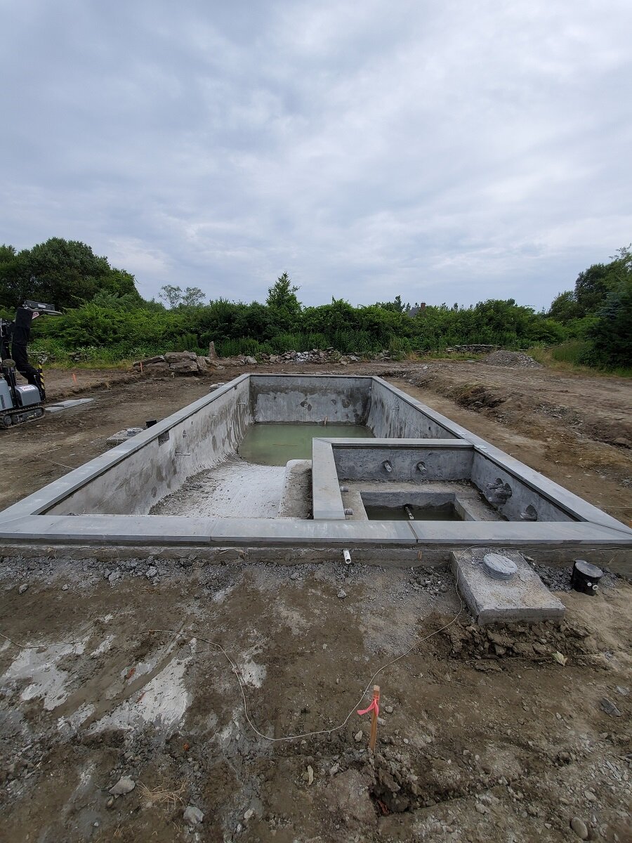 Work in progress - pool and patio Bristol RI