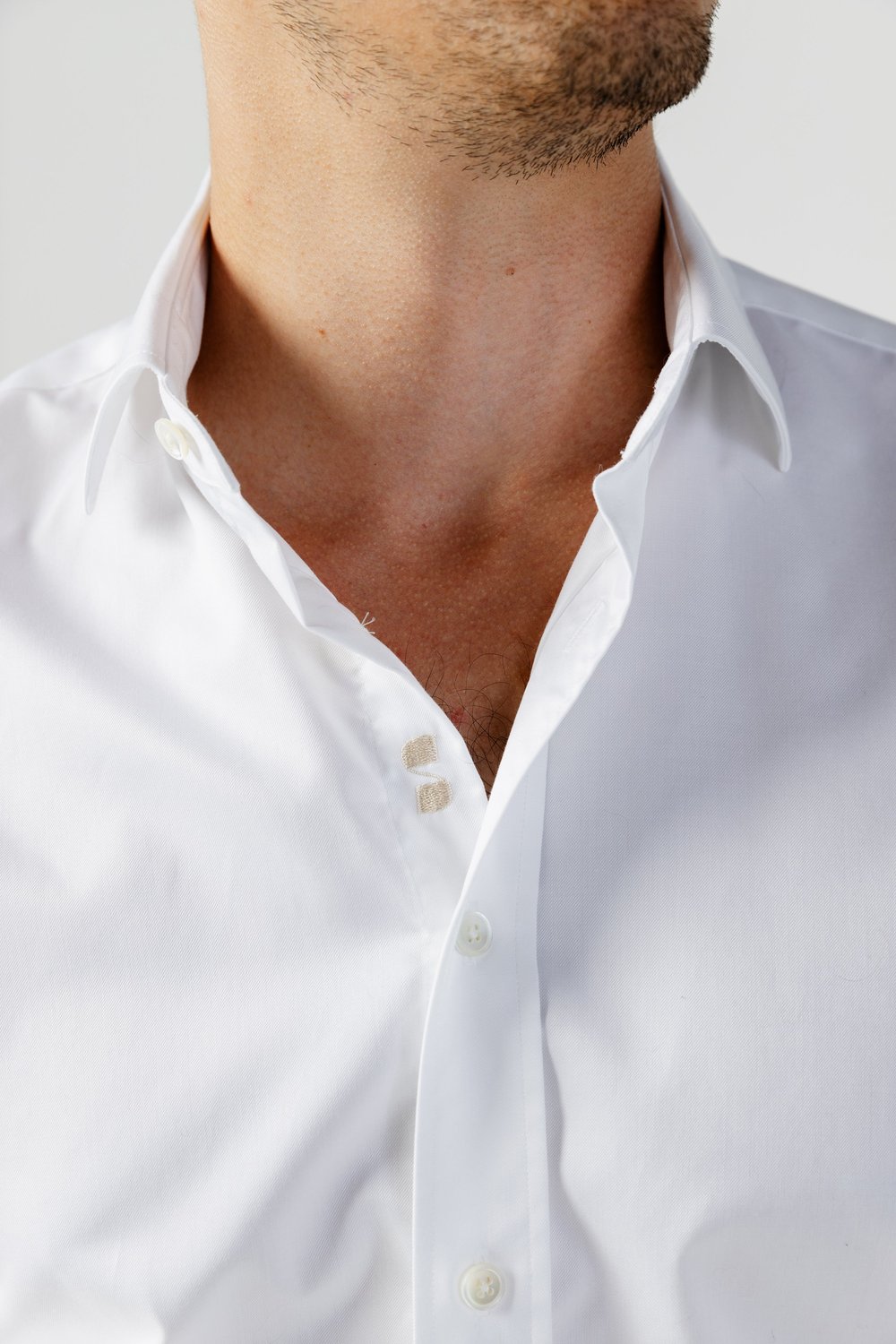 Stafford Shirt - White Twill  Sorek Barbershop + Menswear