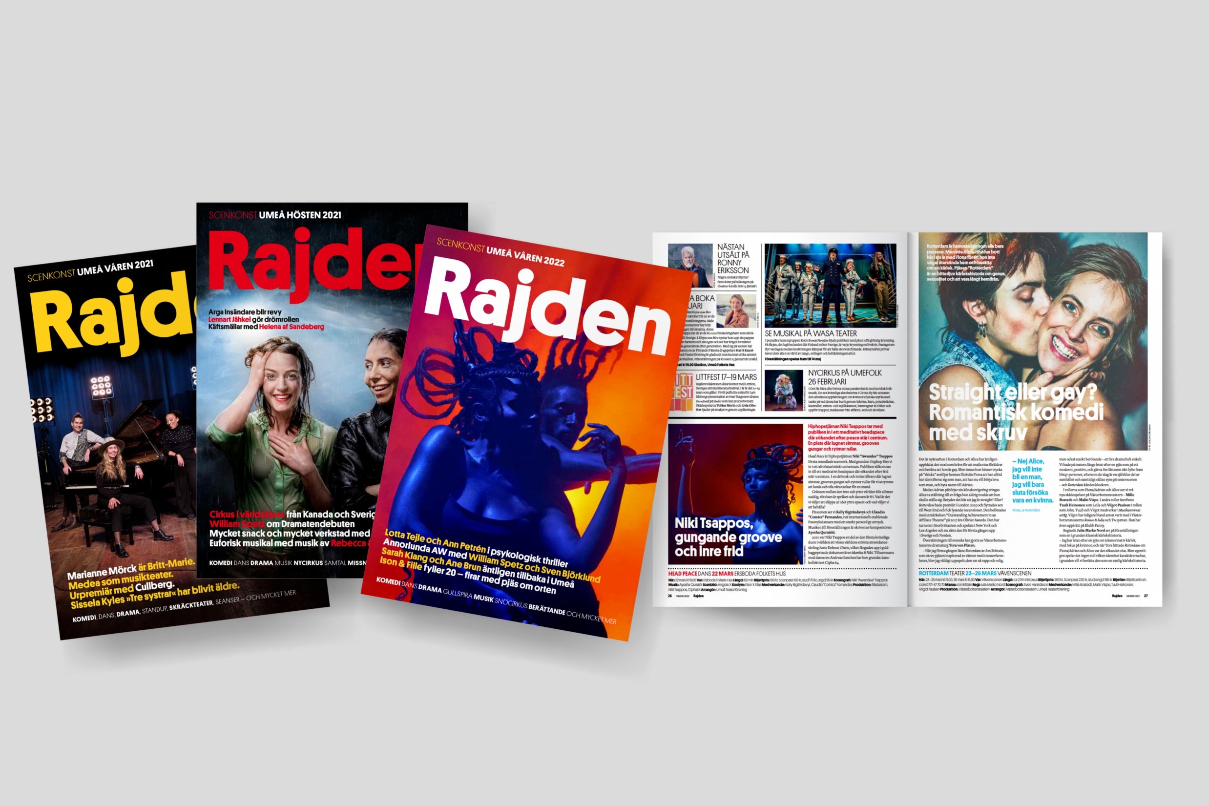 Design och produktion, programtidningen »Rajden«, Umeå Teaterförening
