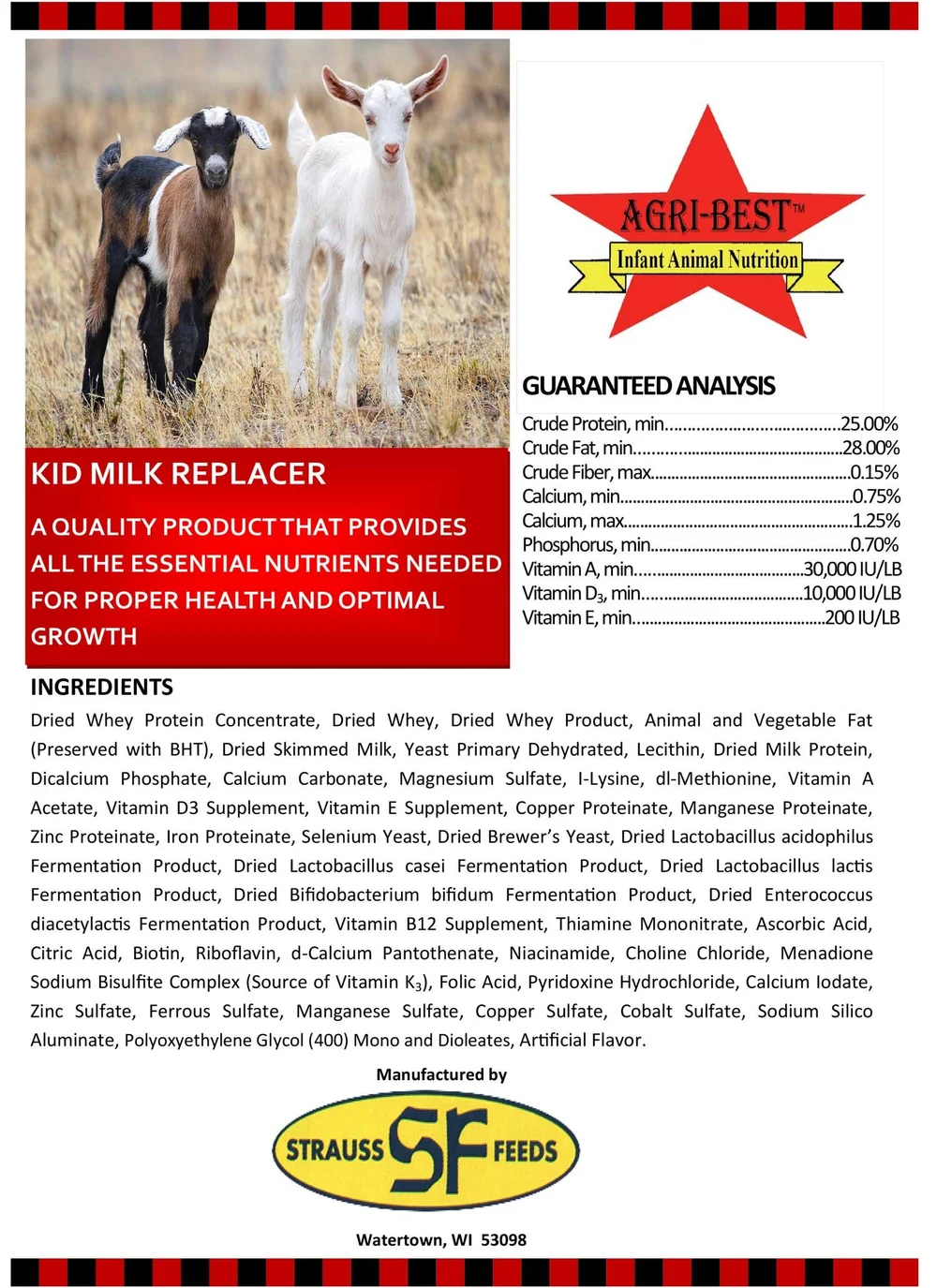 Milk Replacers for Lambs and Goat Kids