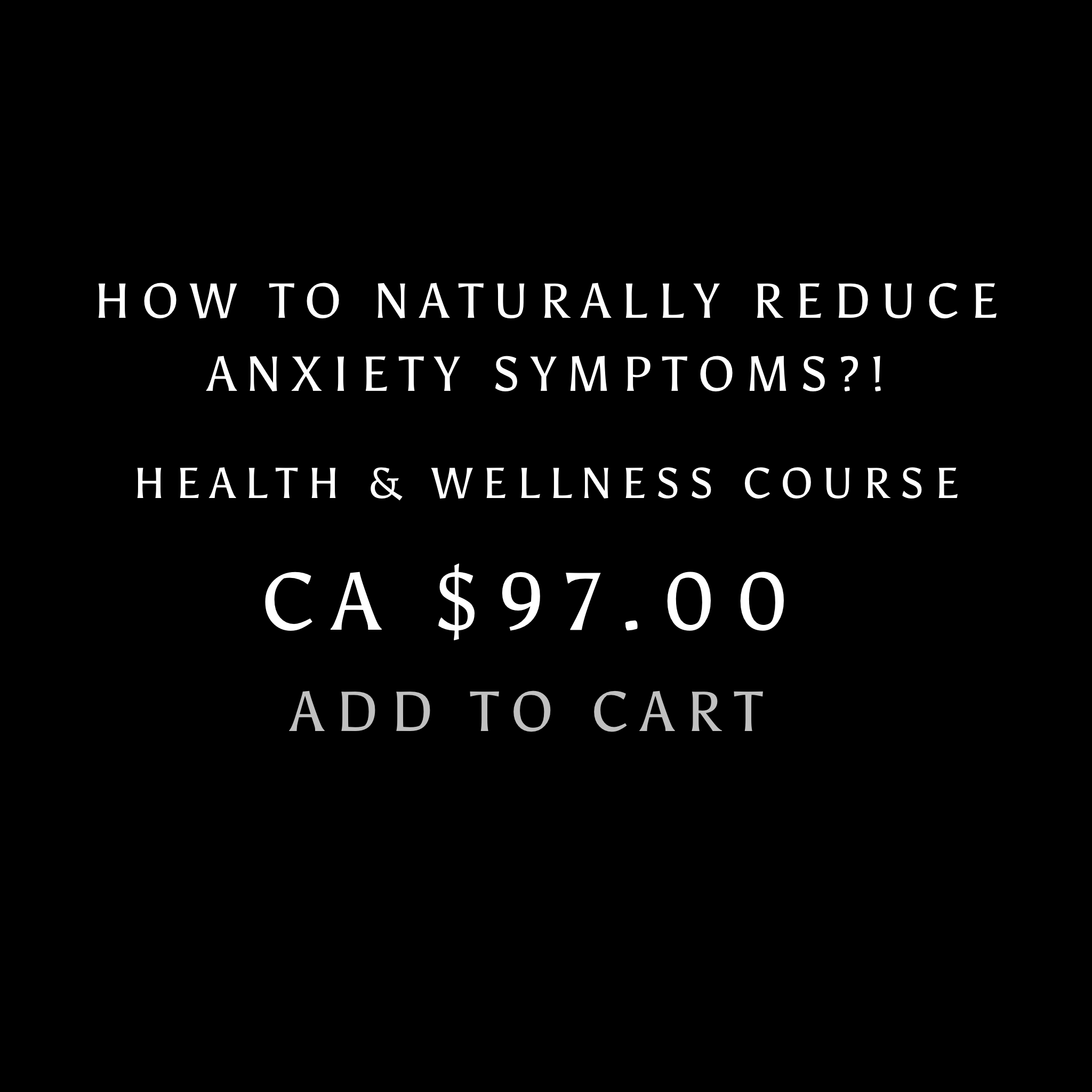 How to naturally reduce anxiety symptoms!