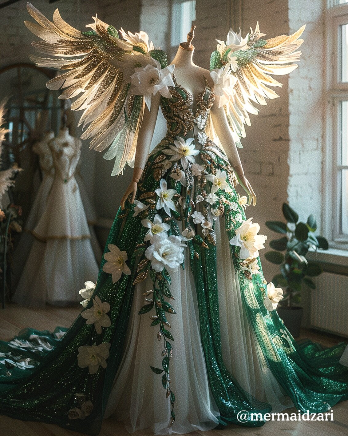 💚Excitedly crafting spring ensembles tailored for the enchanting realms of Renaissance festivals and fairy balls! 

My latest fascination lies in the harmonious blend of verdant greens and pristine whites, perfectly capturing the essence of March&rs