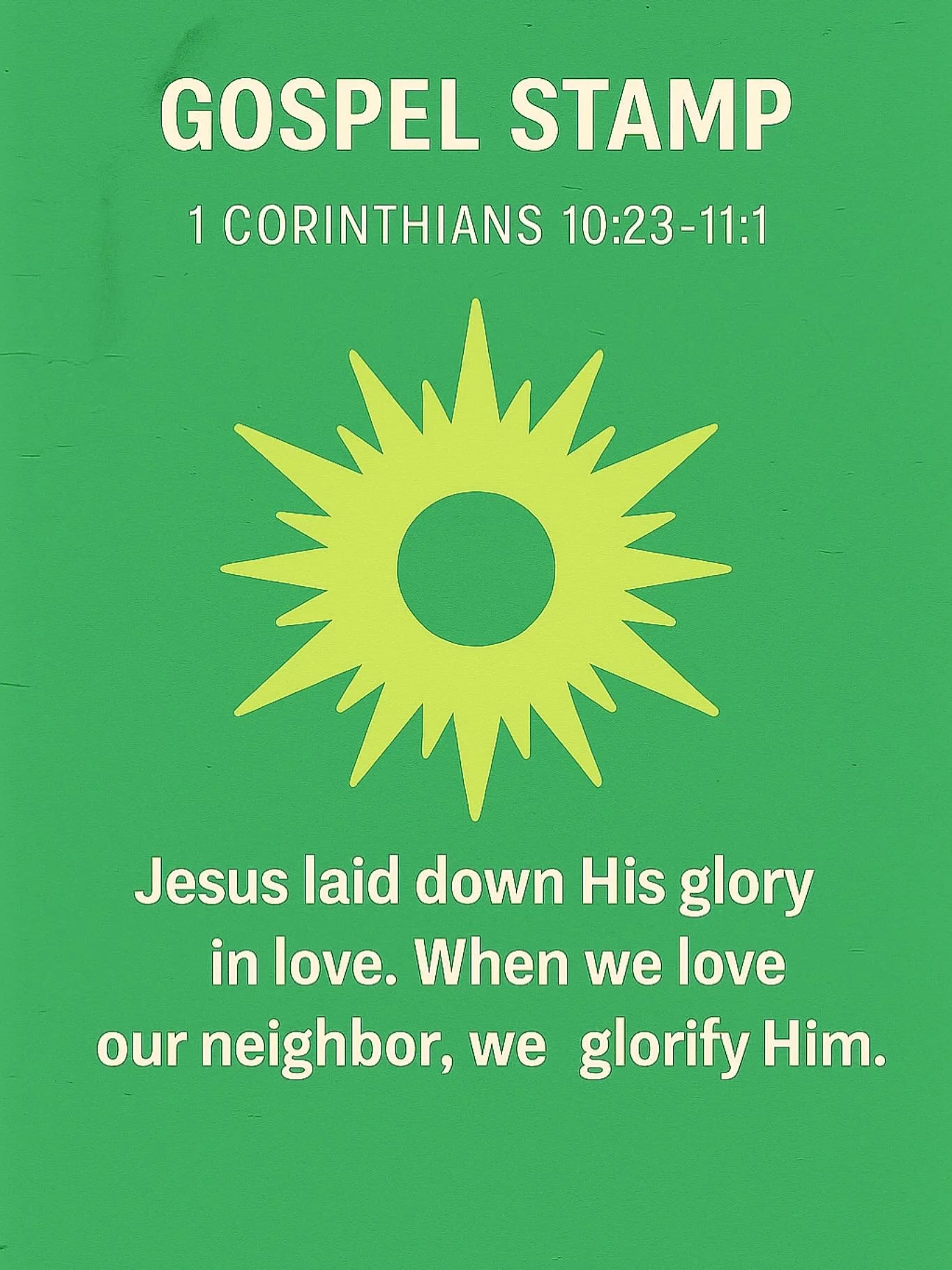 Sunday sermon Gospel Stamp (8/17/25)