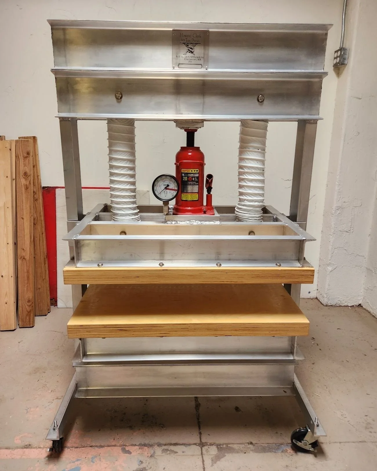 Grateful for this new addition to the Cave Paper studio, a beautiful Howard Clark 20 Ton Press built by Lee McDonald. It was originally purchased in the early '90s by the National Archives as part of a plan to make paper on site, which did not come t
