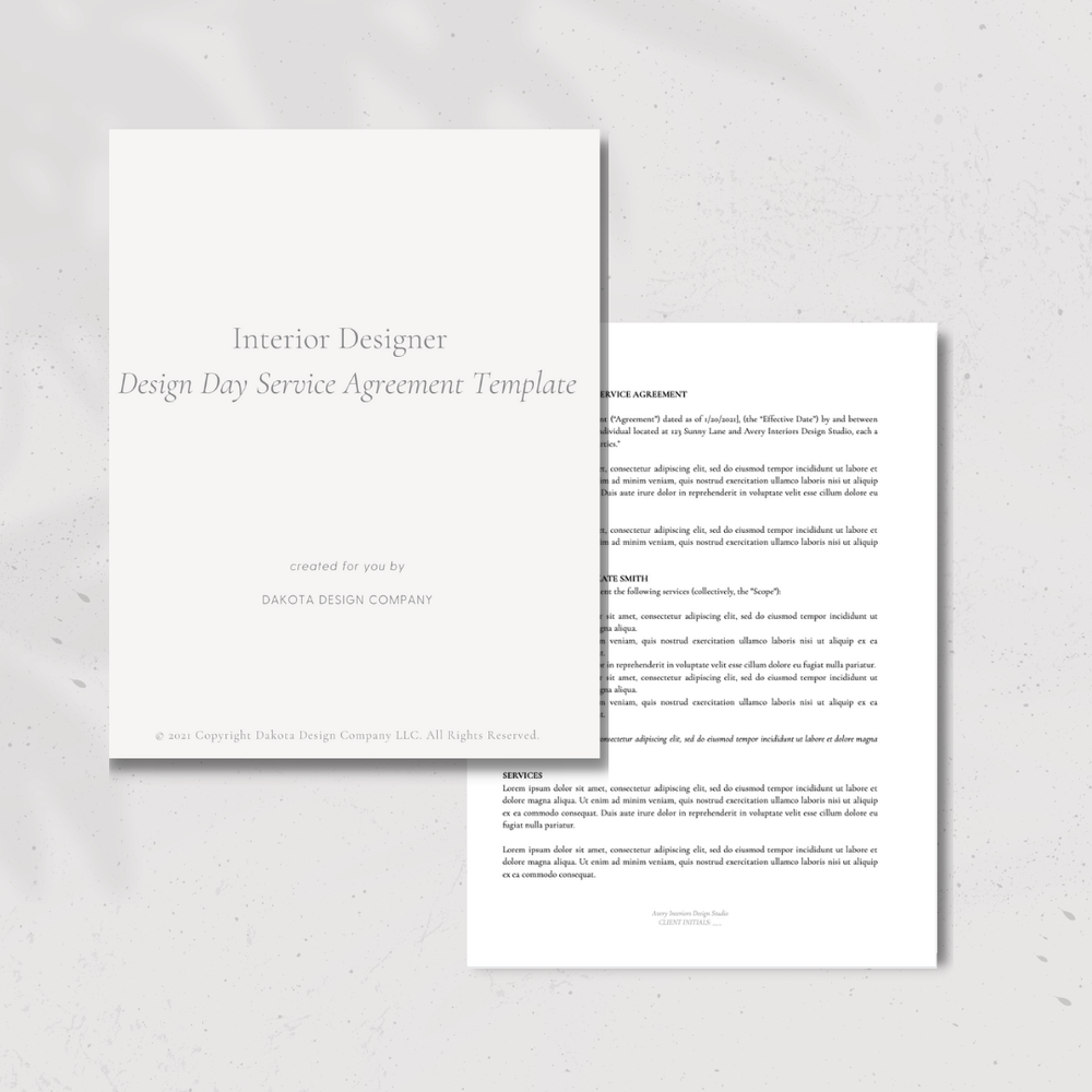 Design Day Interior Designer contract template. Designer for a Day contract  template. — Dakota Design Co