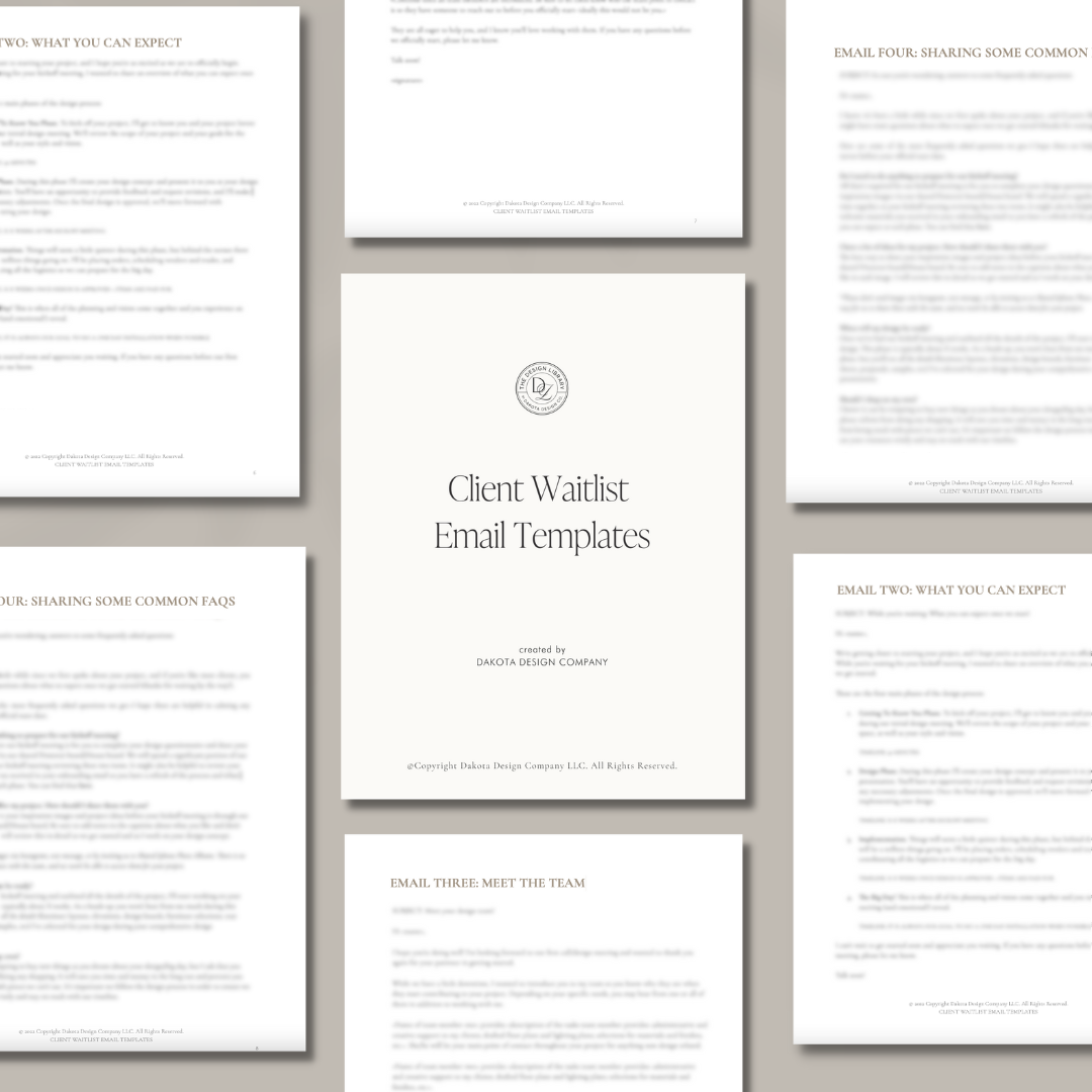 Client Waitlist Email Templates for Interior Designers by Dakota Design Company emails.png