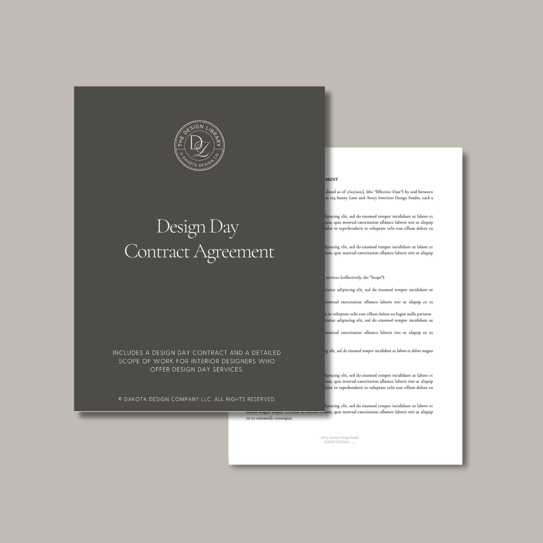 Design Day Scope & Service Agreement for Interior Designers