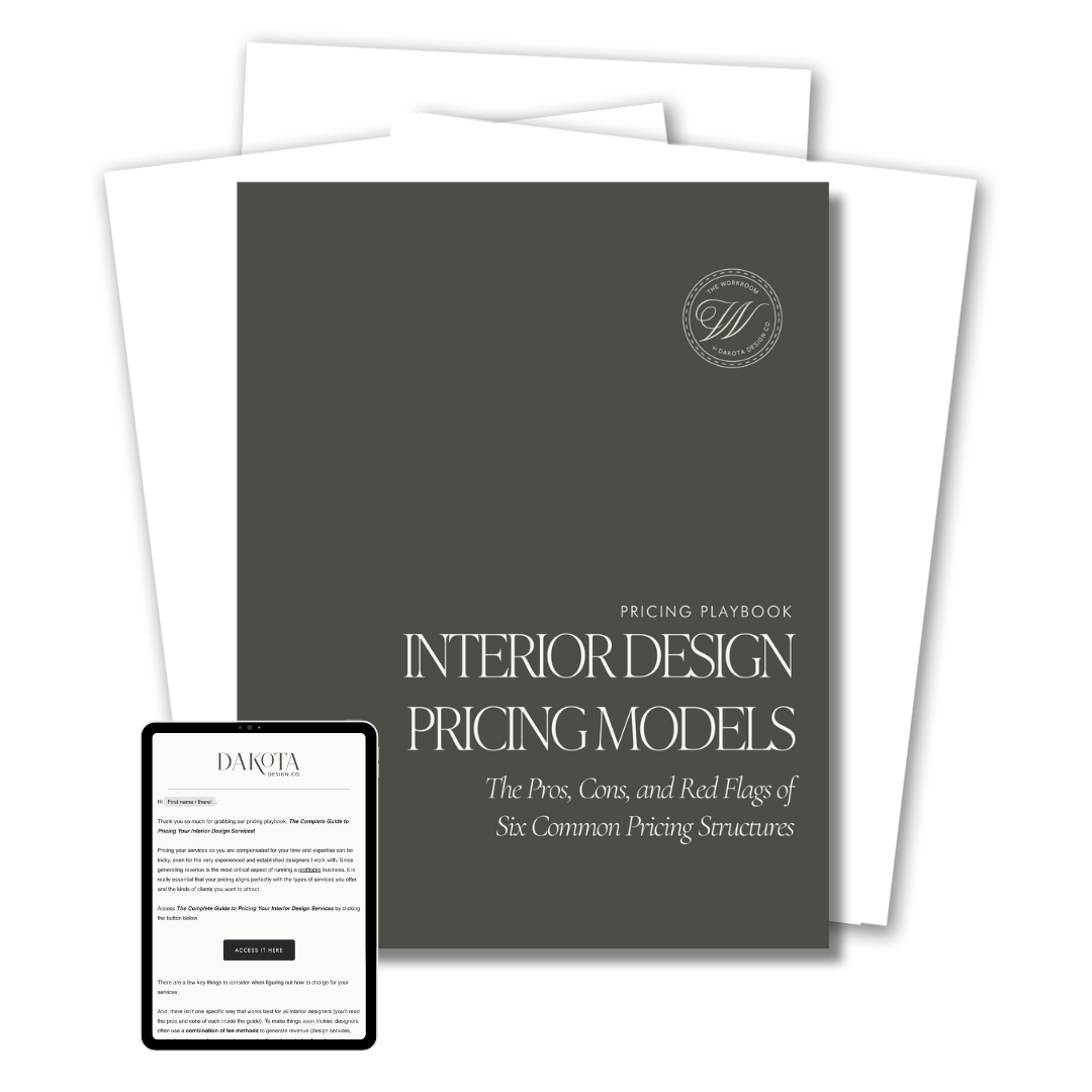 Image of a PDF guide Pricing Playbook for Interior Designers