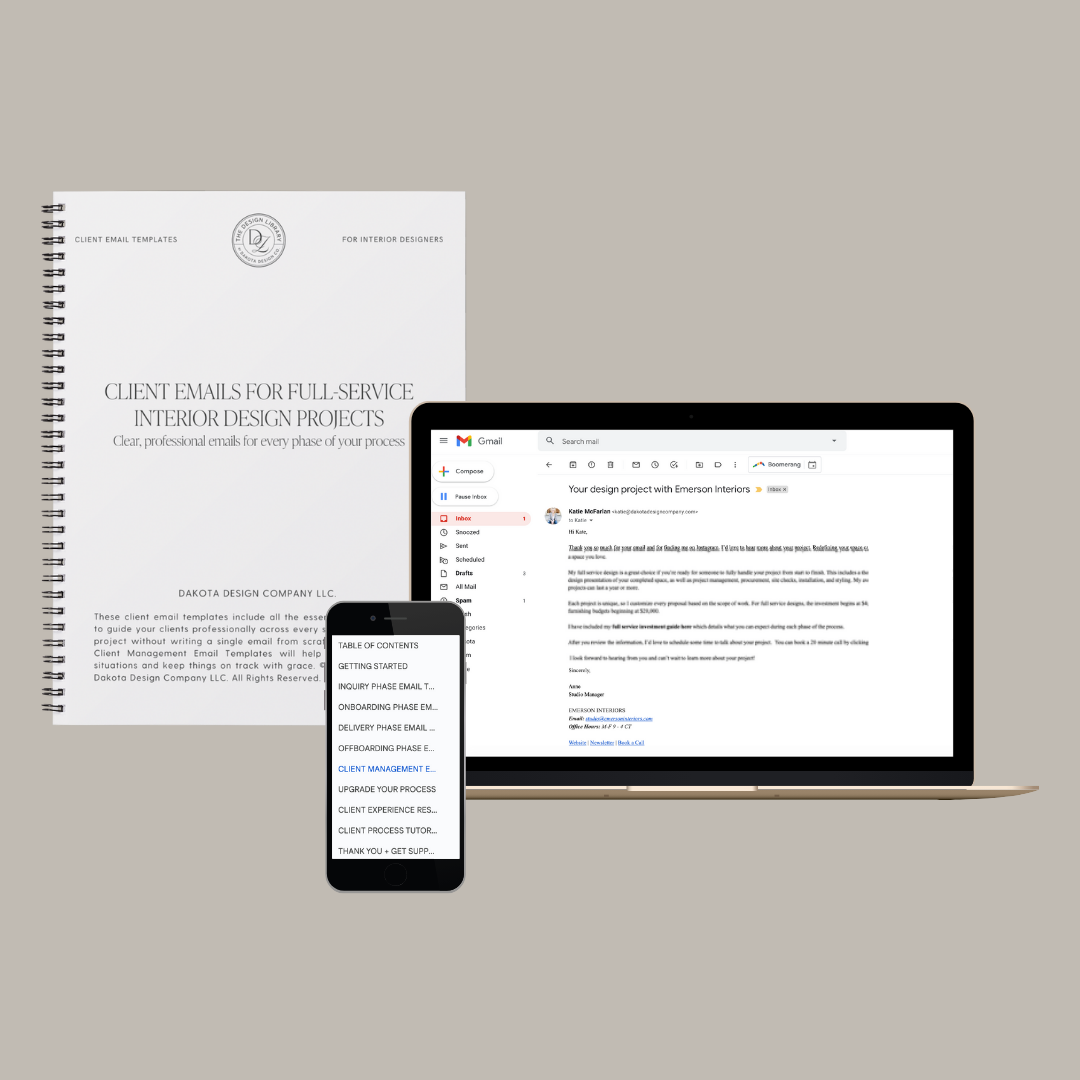 The Emerson Email Templates for Full Service Interior Designers