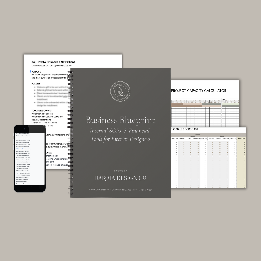 Business Blueprint: Financial Tools & Standard Operating Procedures for Interior Designers