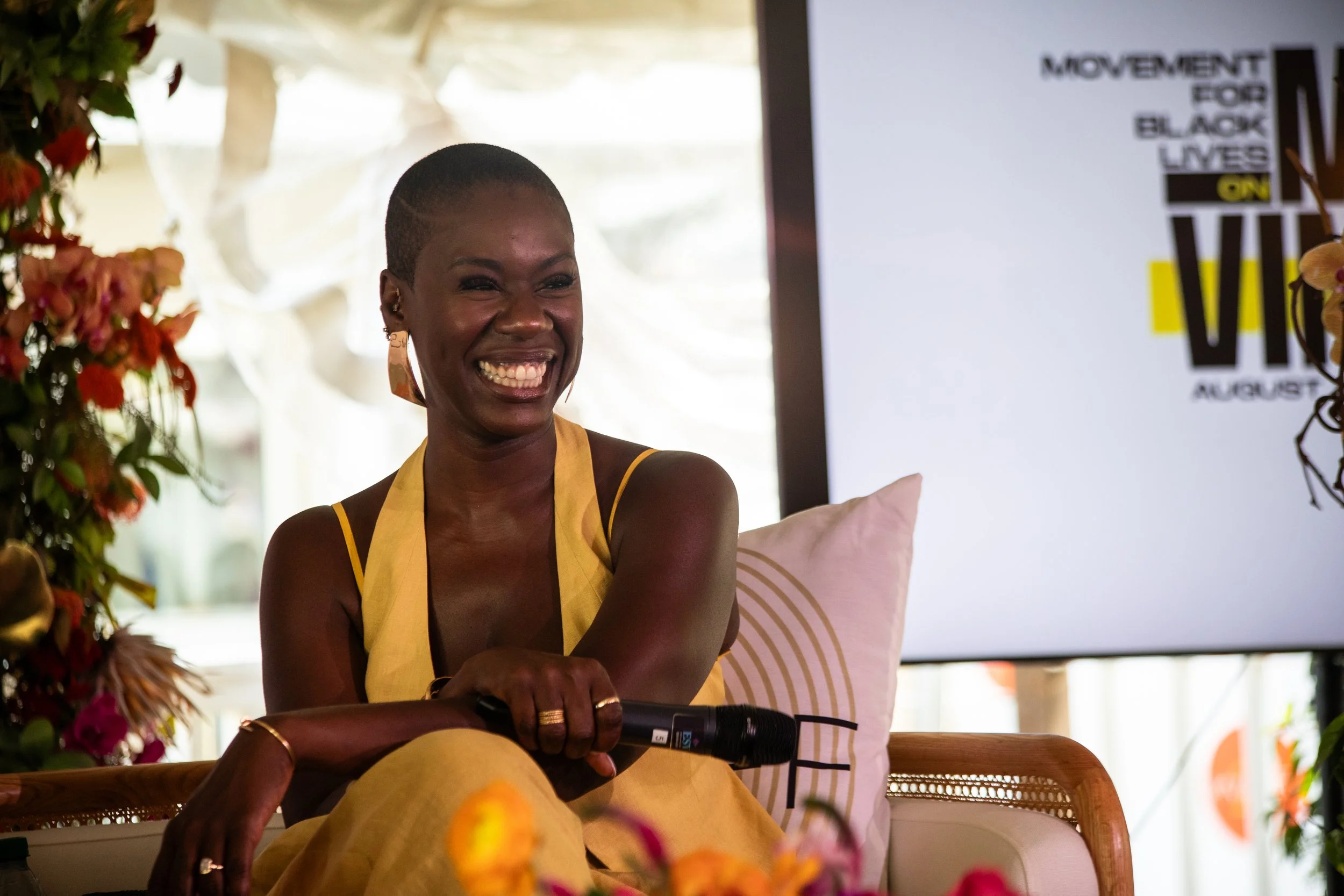 Tashira Halyard is all smiles at the M4BL x MVAAFF panel discussion