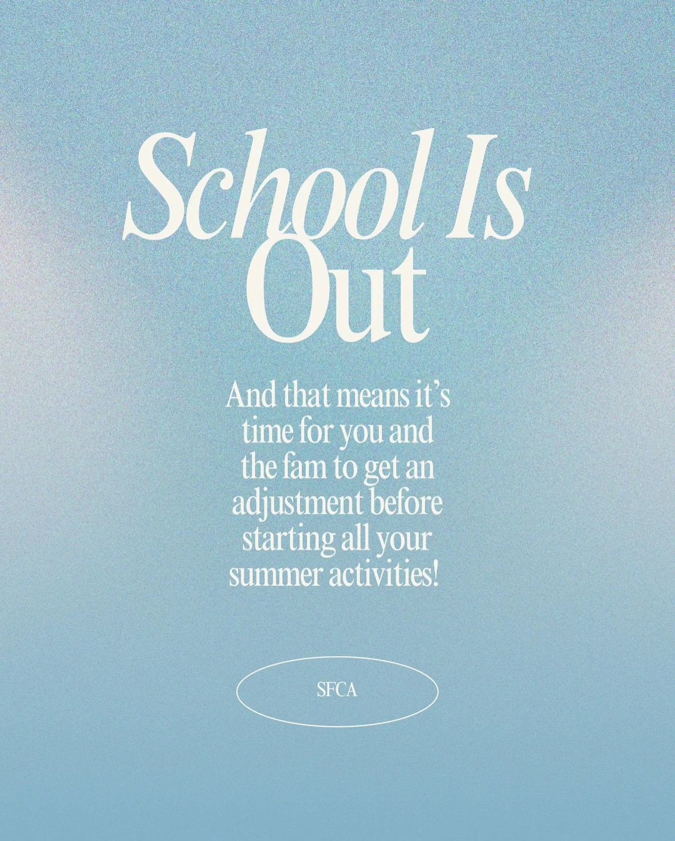 S C H O O L  I S  O U T!!! 

It&rsquo;s time to get yourself and your family adjusted for all your summer activities! Make your spinal health a priority this summer. Your back will thank you! 😉☀️

Call us at (636) 530-1212 or use the link in our bio