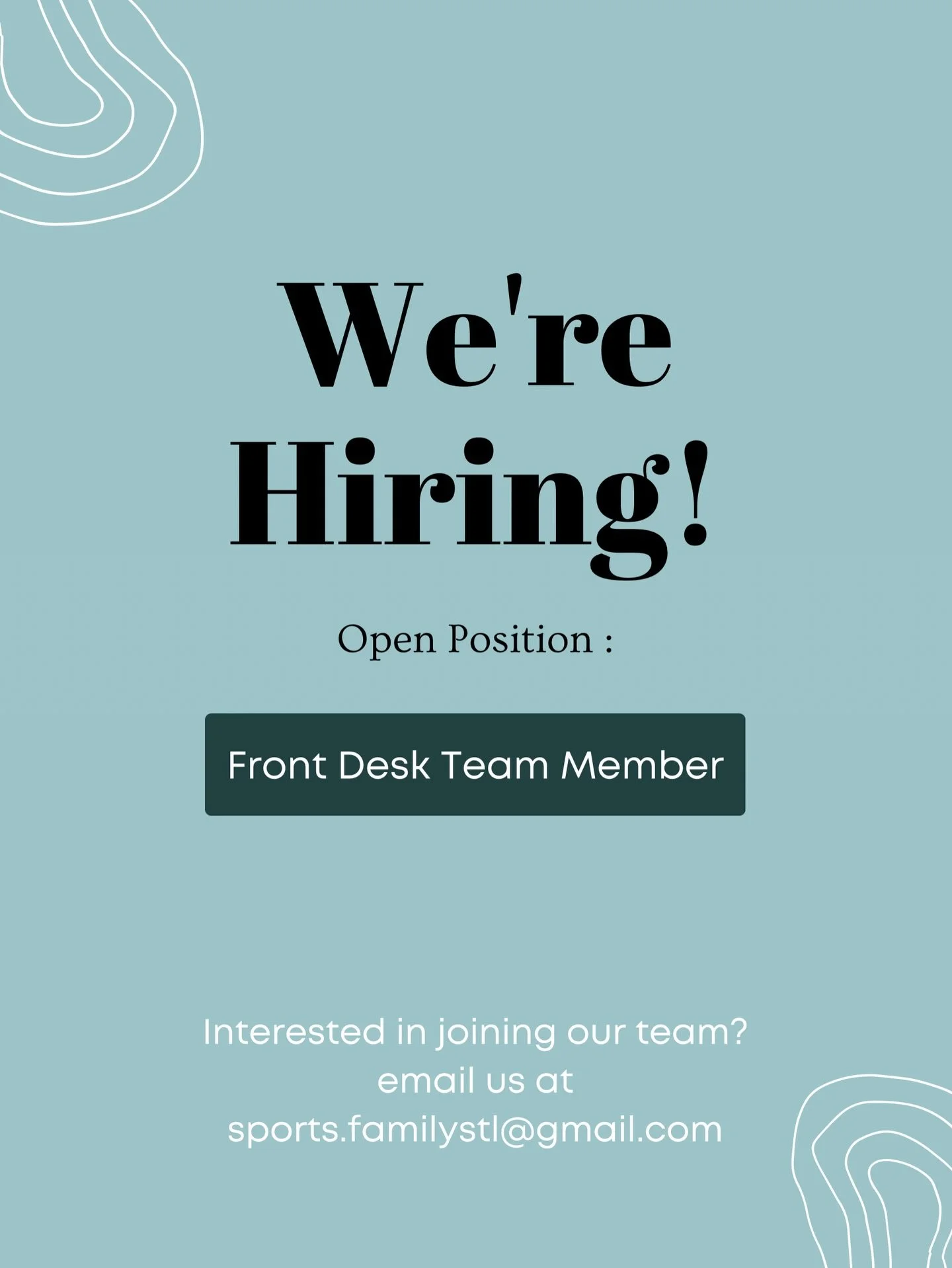 We&rsquo;re Hiring! 🎉
Sports &amp; Family Chiropractic &amp; Acupuncture LLC is looking for a friendly, organized, and reliable Front Desk Team Member to join our growing office!
If you love helping people, enjoy working in a positive environment, a