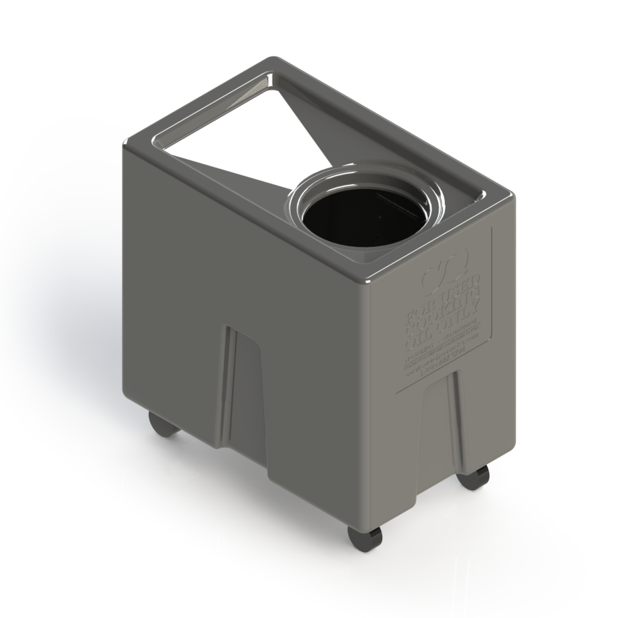 55 gallon indoor plastic grease bin on casters