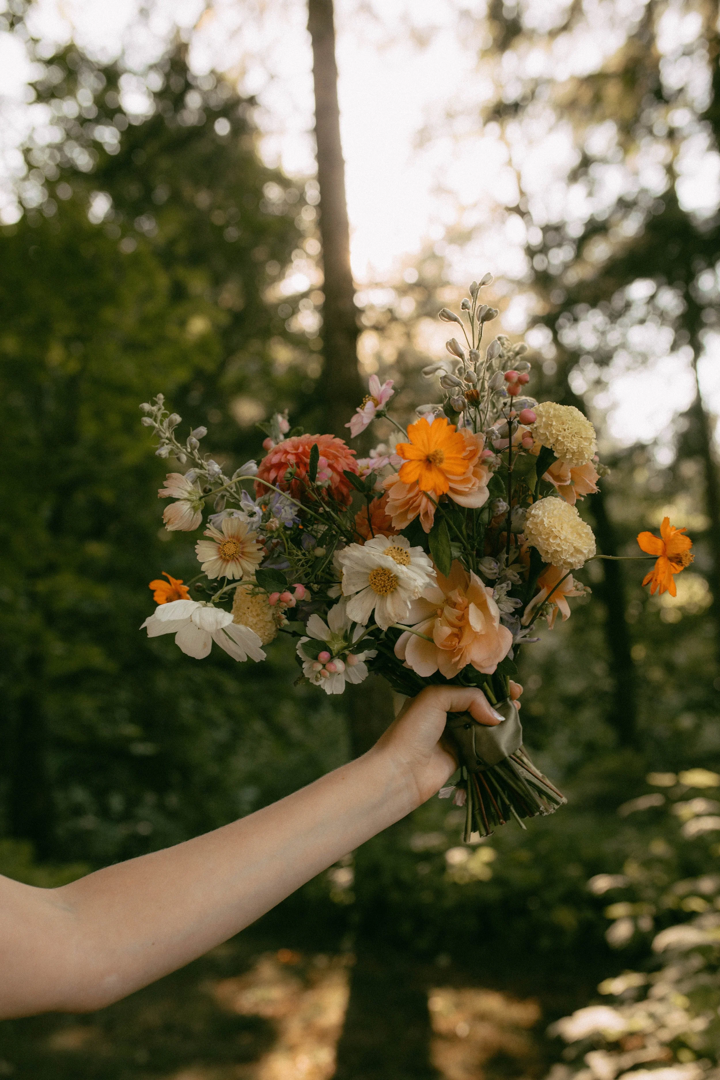 colorful wildflower bridal bouquet