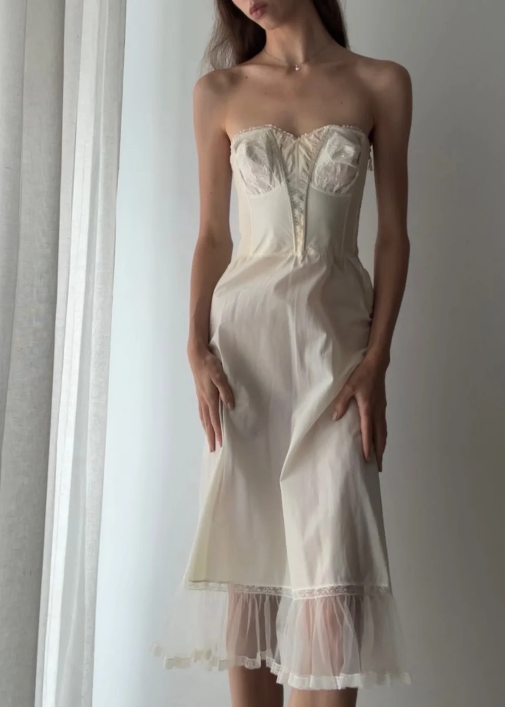 white christmas dresses Slip Style Wedding Dress with Mermaid Silhouette, Corset Bodice, and U –  M.R DESIGN main image 0