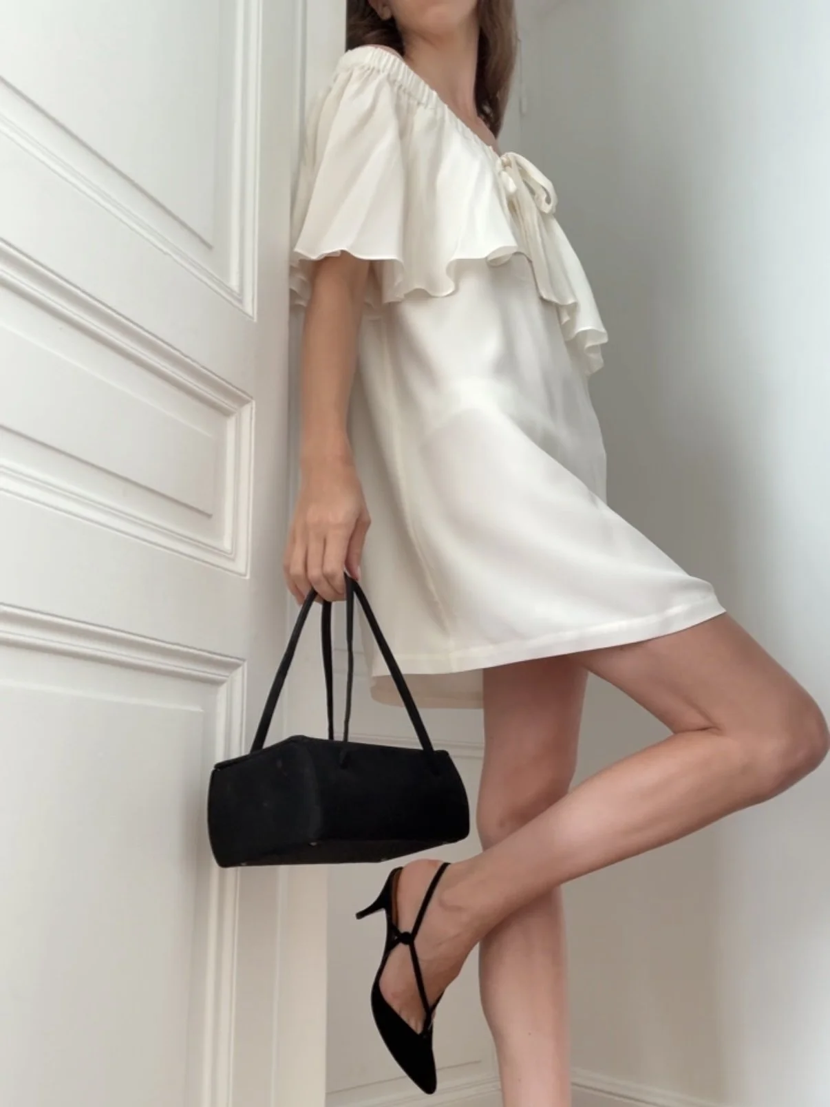 ANGELIC PURE SILK CAPE DRESS (M)