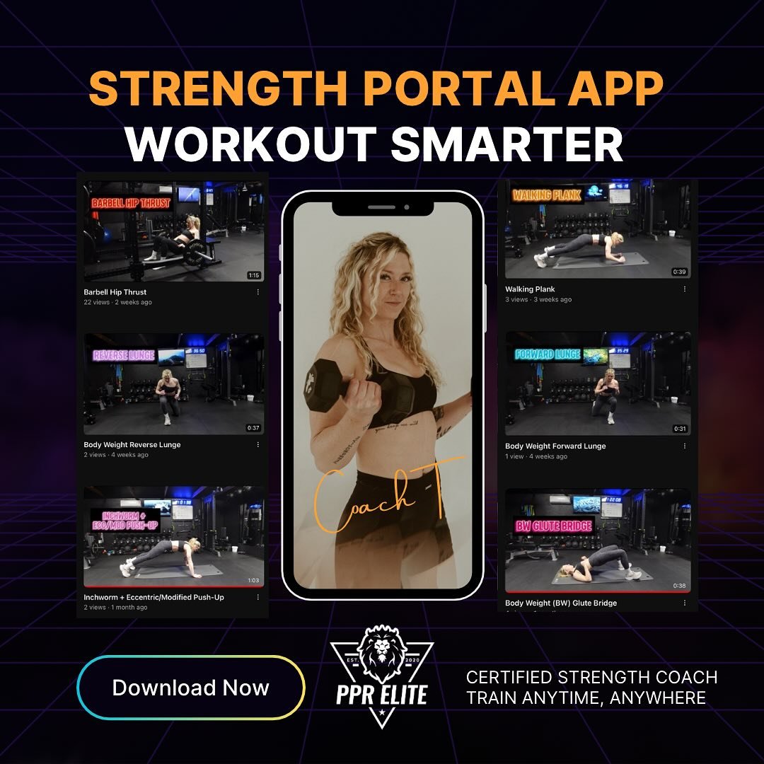 MAKE WORKOUTS SMART AGAIN💪🏼🧠
.
Introducing, STRENGTH PORTAL x PPR ELITE. Your one stop shop for ELITE workouts at your convenience✨
.
GONE are the days of doom scrolling Youtube between sets to learn proper form 🙅🏼&zwj;♀️
.
Whether you&rsquo;re 