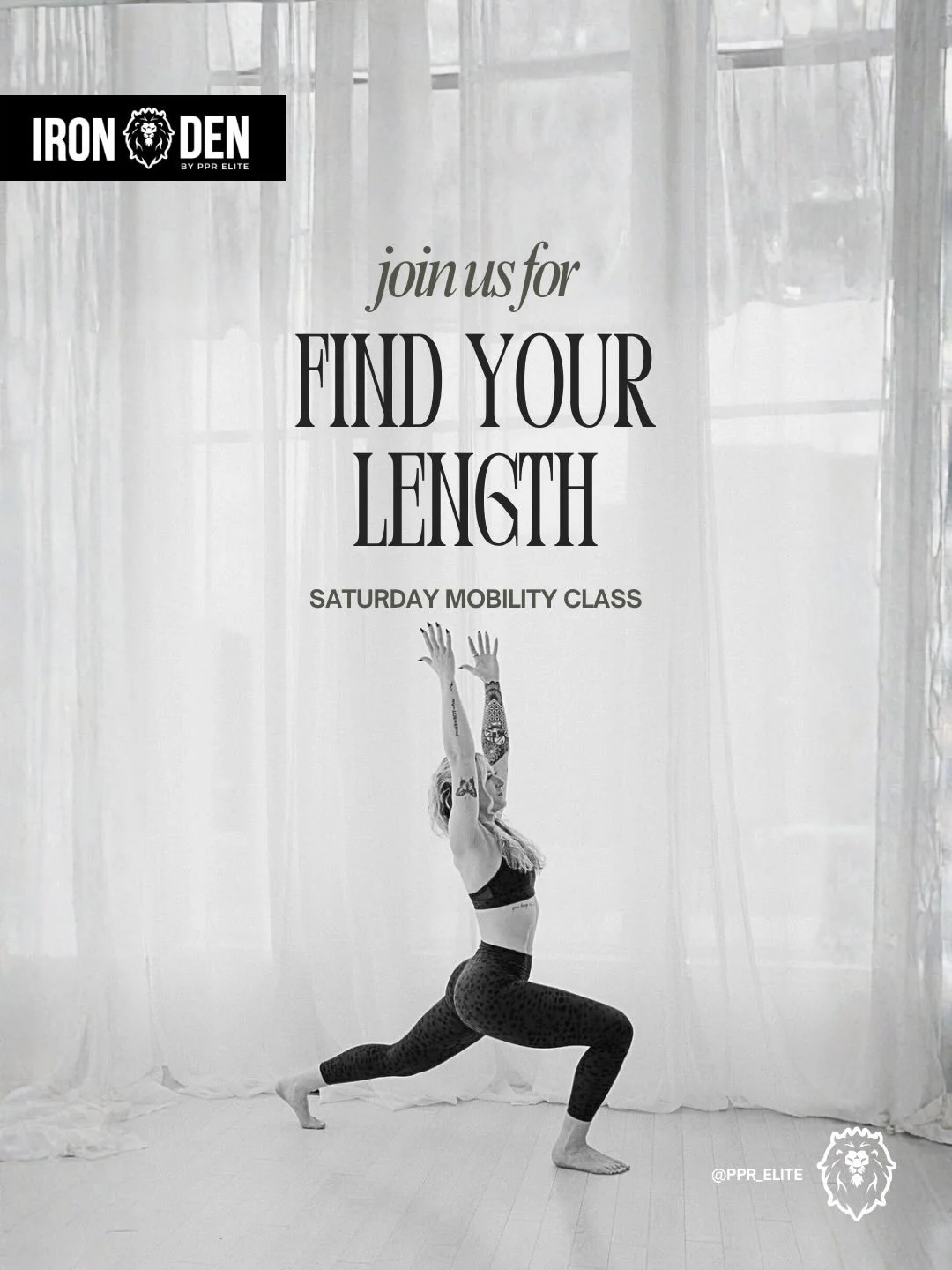 ELITE lifters don&rsquo;t ignore mobility, they train it. 🌱

Strength without mobility limits you.
Mobility without strength increases risk of injury.

Find Your Length at IRON DEN blends active mobility, controlled strength, and breathwork so you m