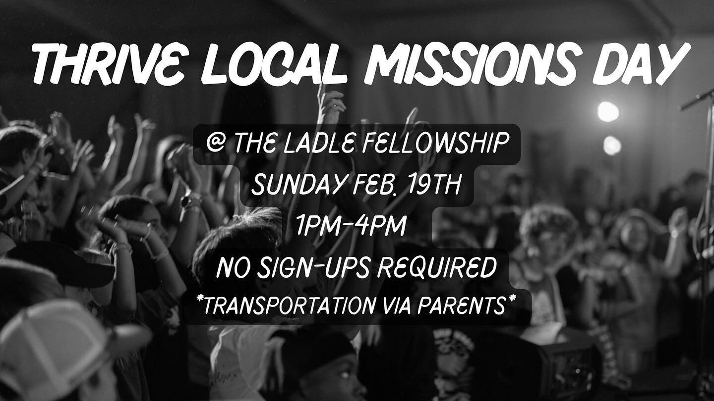 We are so excited to be serving alongside The Ladle Fellowship again! We hope you can join us as we do so this Sunday, Feb. 19th. DM us with any questions you have!