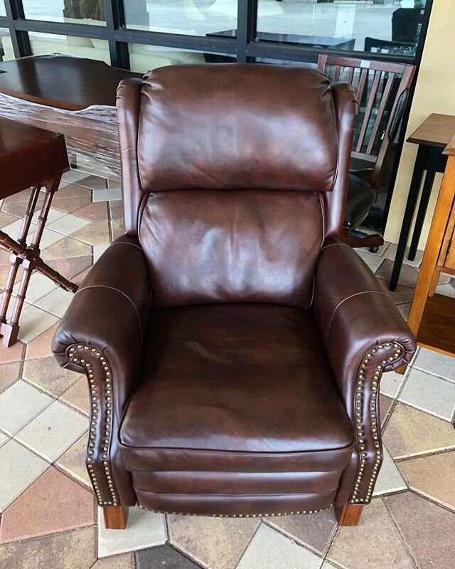 Brown leather recliner just arrived