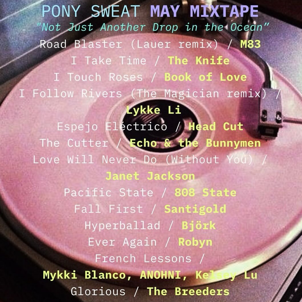 MAY MIXTAPE 4 FIERCELY NONCOMPETITIVE DANCE AEROBICS ❣️❣️❣️ We&rsquo;re dancing to these songs again tomorrow Monday May 6 at 7PM PT @stompinggroundla in El Sereno and on Zoom for Ponies worldwide!!! $10 community class! We also have our regularly sc