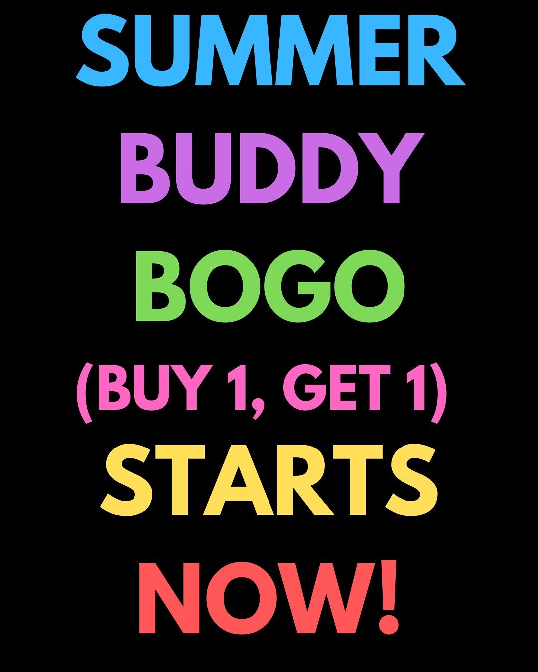 Omg, Ponies!! We are debuting something NEW this summer!!! BUY ONE GET ONE on tickets to our Wednesday 10:15AM, Thursday 7PM, and Saturday 1:45PM classes now through September 1!! The energy of a full house of ~50 Ponies on Monday nights for communit