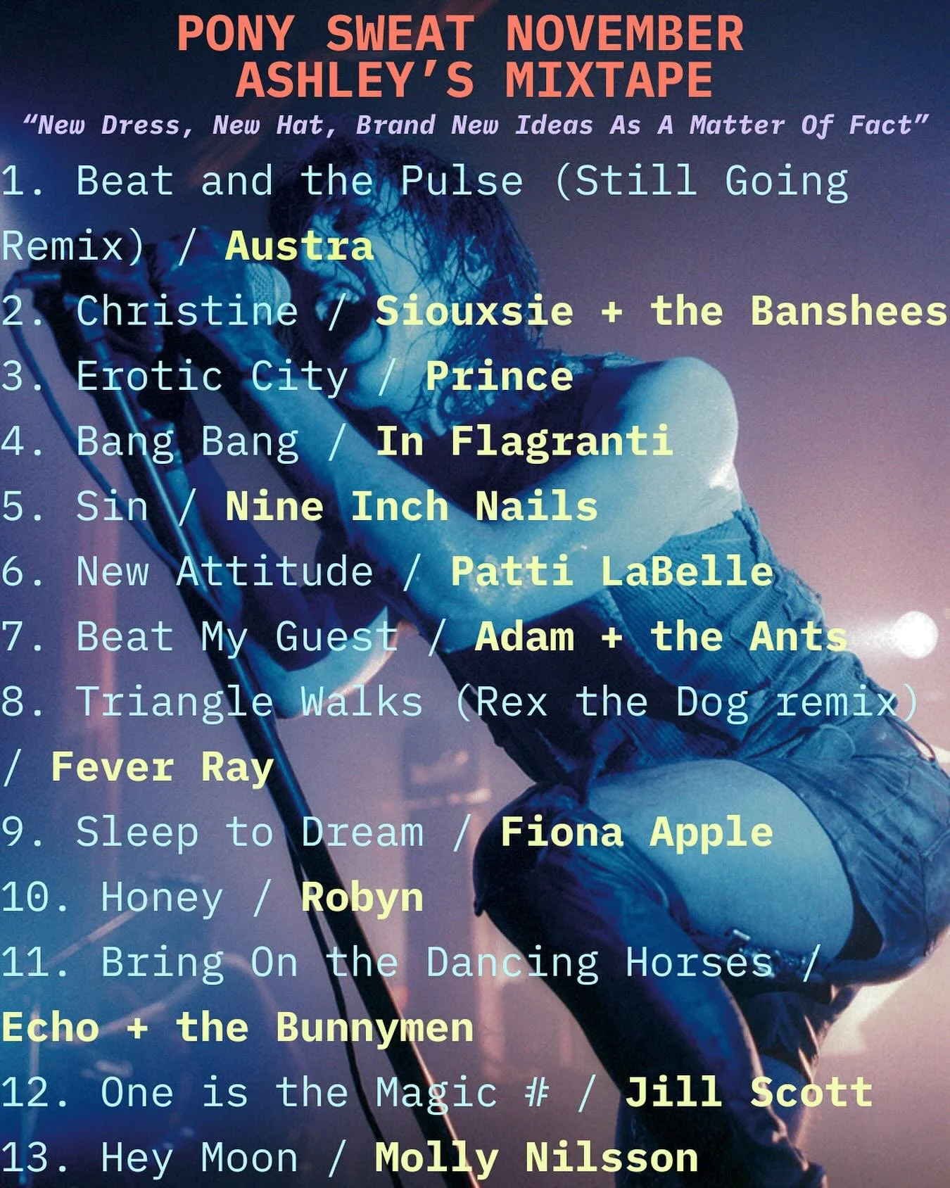 Ashley&rsquo;s first ever class is tomorrow Wednesday 10:15AM!!!!!! Join us for this historic event! We will be exploring these songs in her class all month long! This debut mixtape was developed by Emilia with Ashley in mind (and it&rsquo;s a banger
