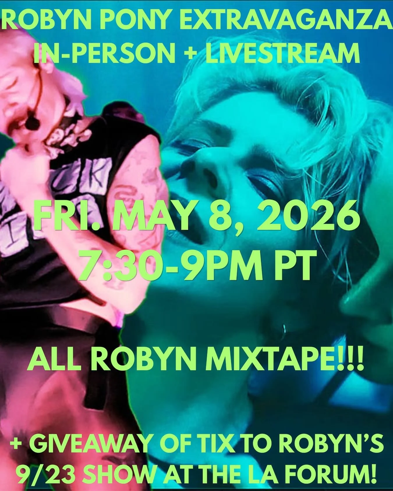 ROBYN Pony Extravaganza!! ❤️&zwj;🔥 Fri. May 8th ❤️&zwj;🔥 7:30PM - 9PM ❤️&zwj;🔥 $30 ❤️&zwj;🔥 Emilia at @picklefactory_frogtown + livestream❤️&zwj;🔥 

We will dance to every Robyn Pony routine ever made, plus new routines by Robyn that no one has 